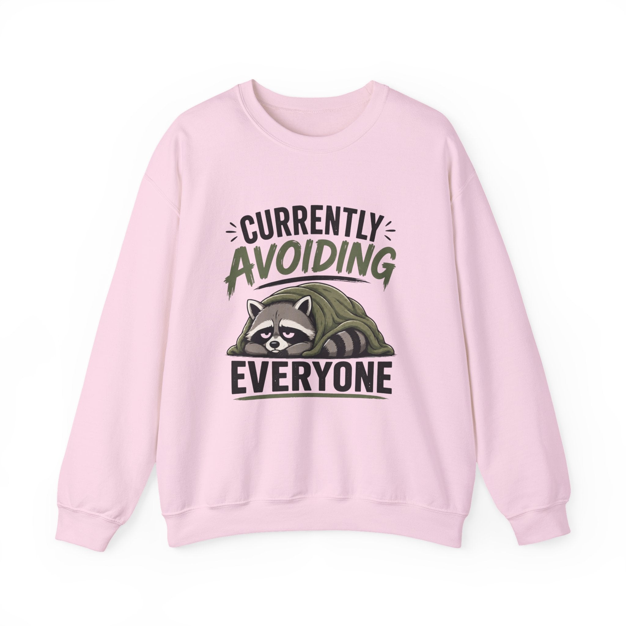 Currently Avoiding Everyone raccoon illustration Sweatshirt | funny introvert sweater