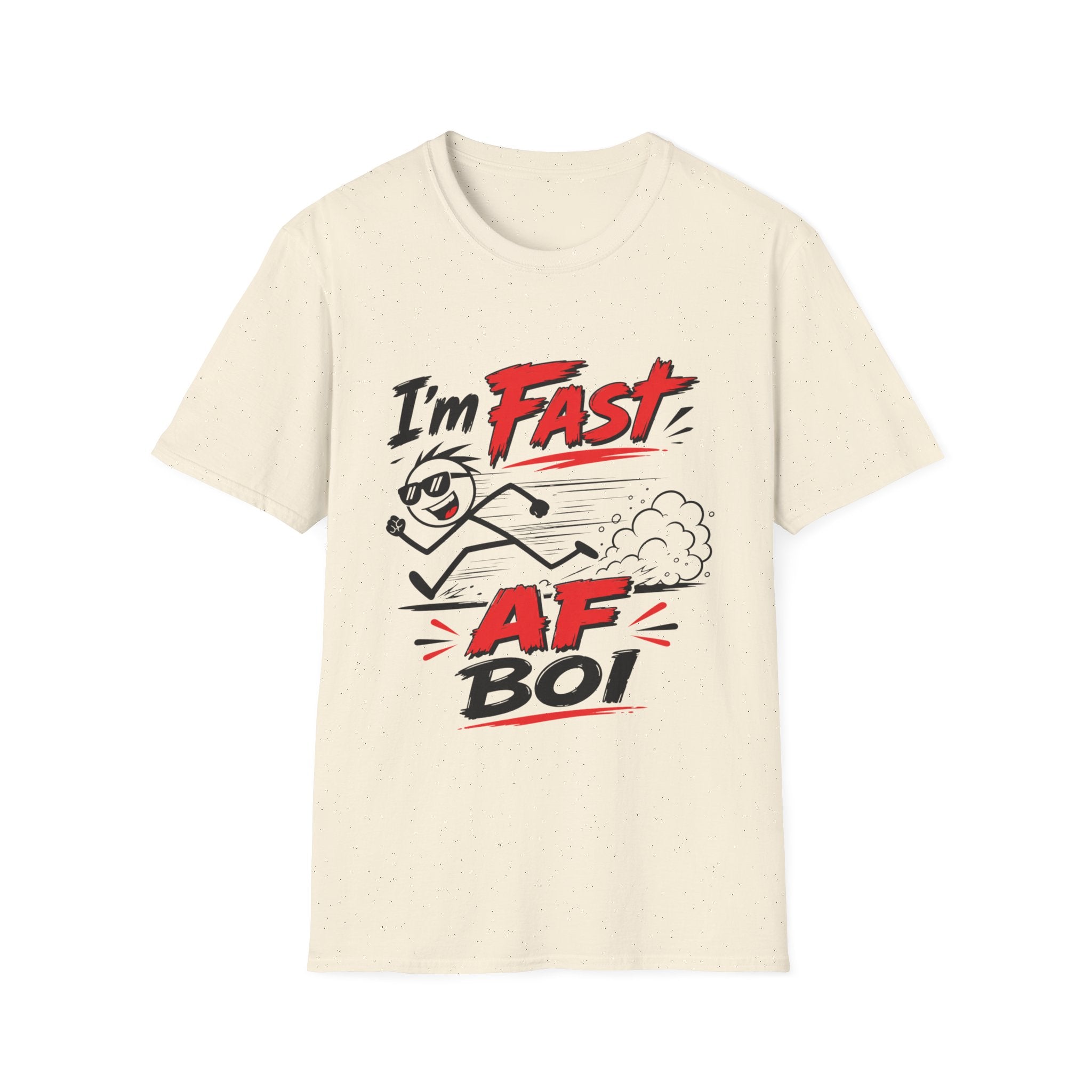 I'm Fast cartoon stick figure T-Shirt | Funny running speed graphic tee