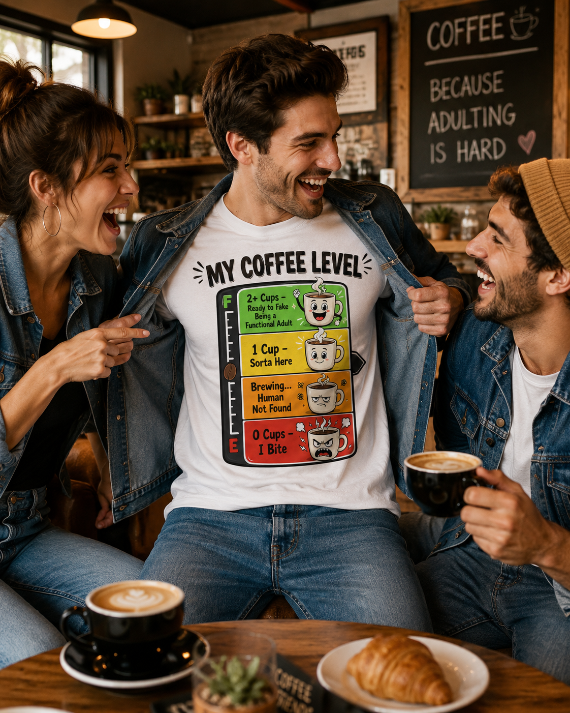 My Coffee Level T-Shirt — Funny Coffee Meter Graphic Tee