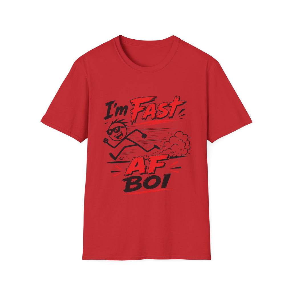 I'm Fast cartoon stick figure T-Shirt | Funny running speed graphic tee