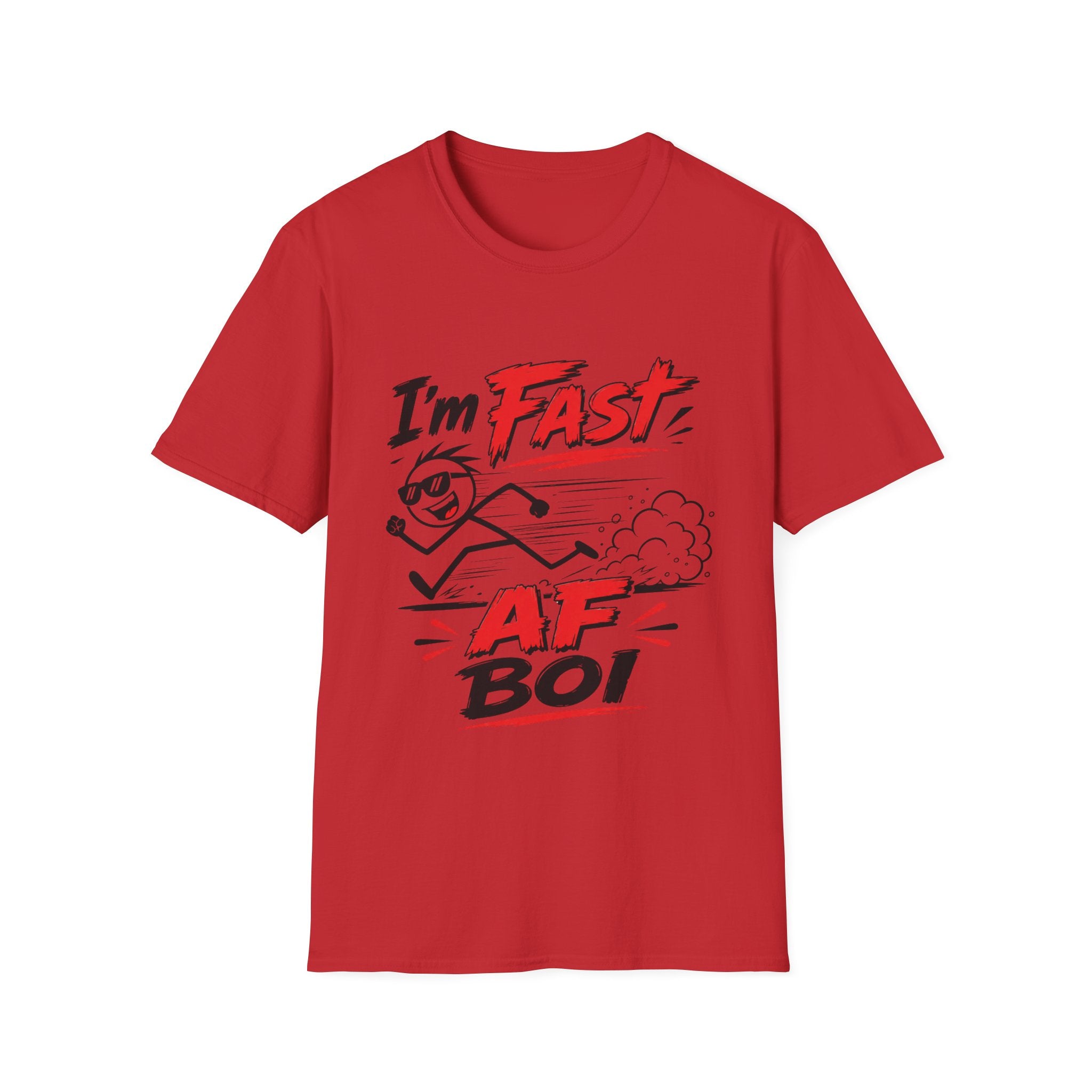 I'm Fast cartoon stick figure T-Shirt | Funny running speed graphic tee