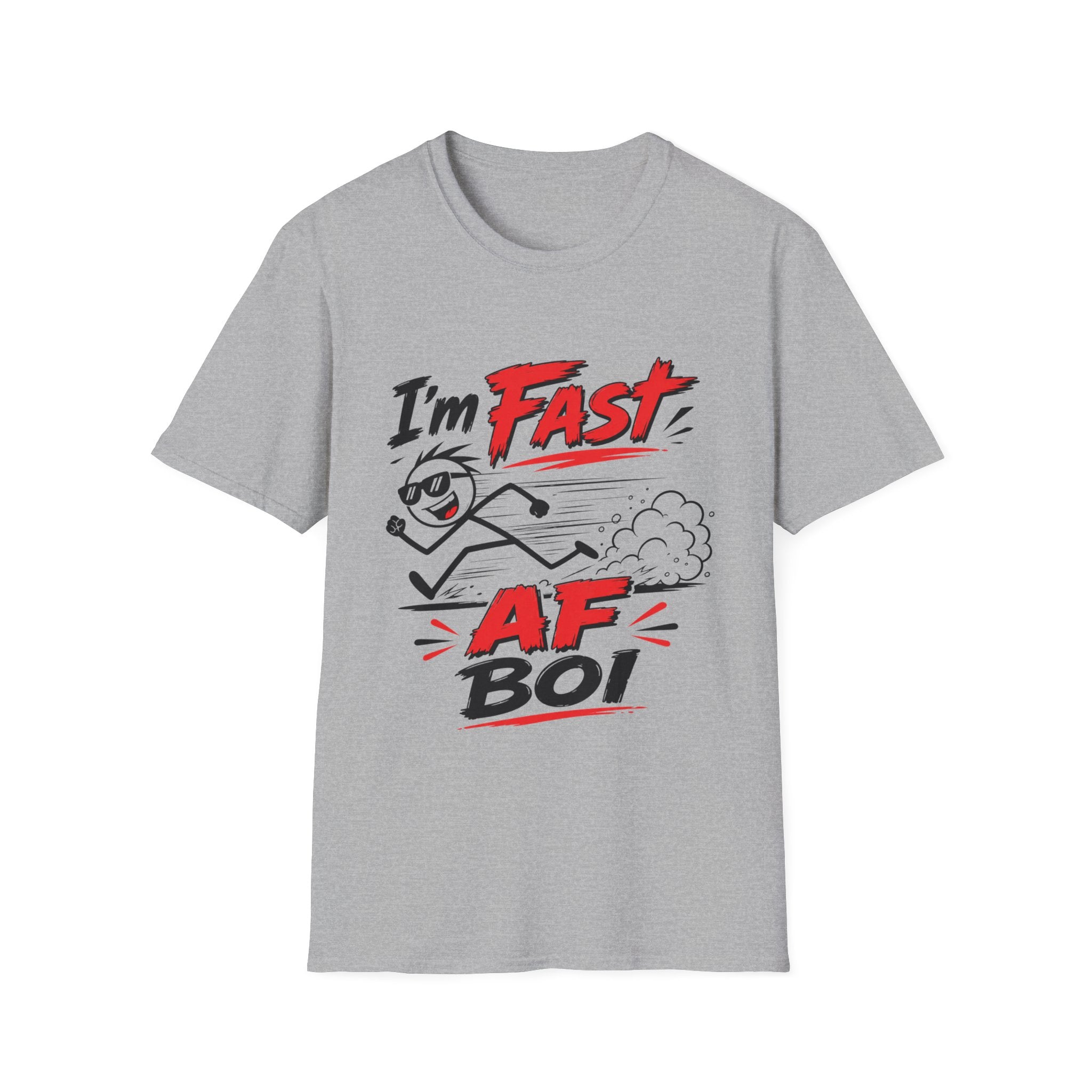 I'm Fast cartoon stick figure T-Shirt | Funny running speed graphic tee