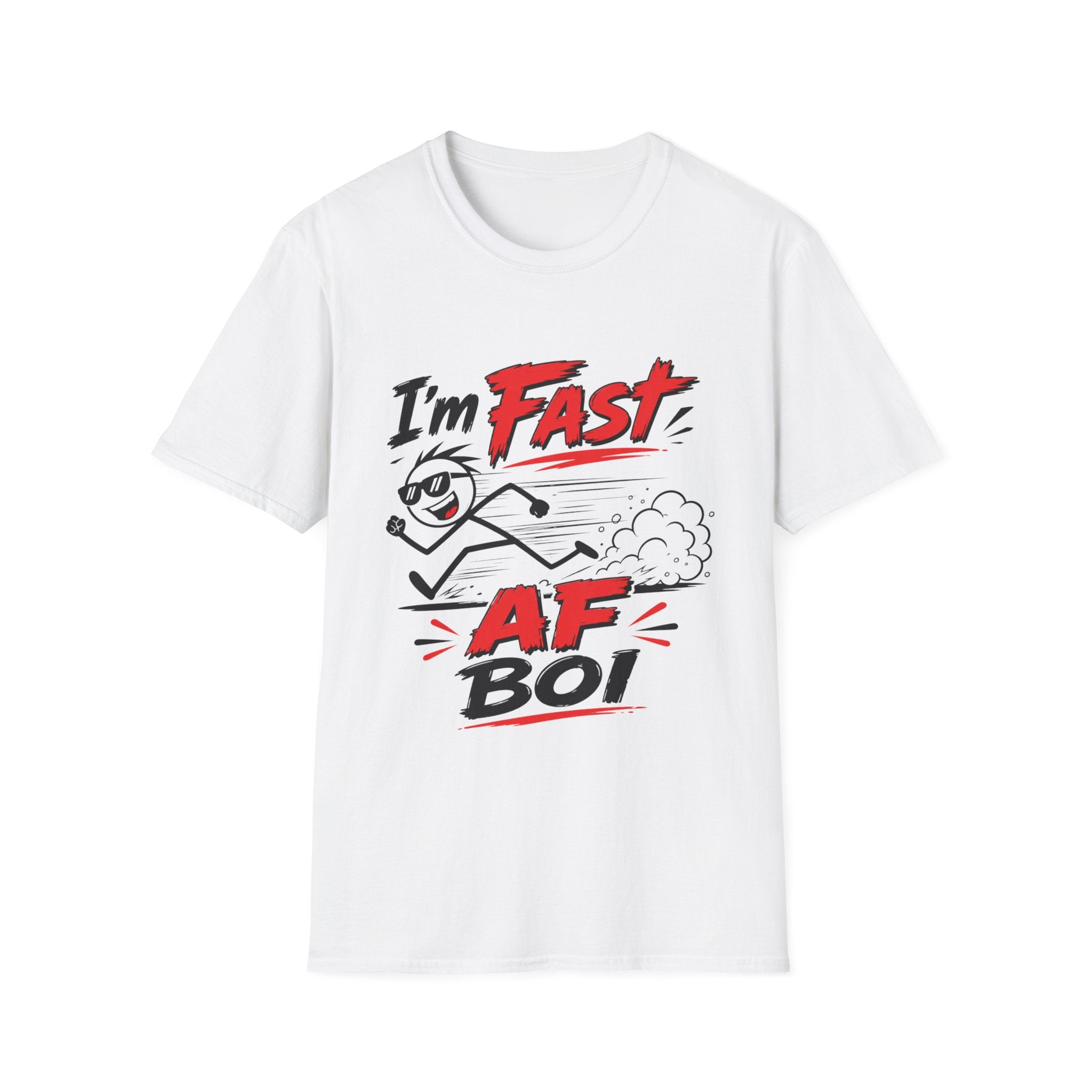 I'm Fast cartoon stick figure T-Shirt | Funny running speed graphic tee